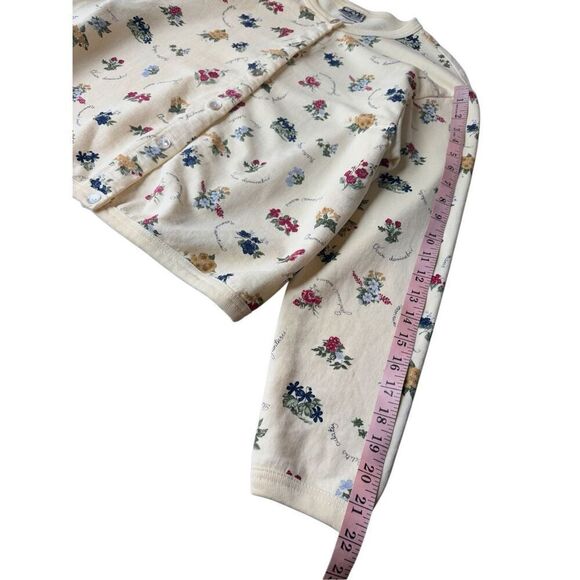 Vintage C2W Cotton To Wear Buttery Yellow Spring Floral Cardigan - Picture 9 of 9